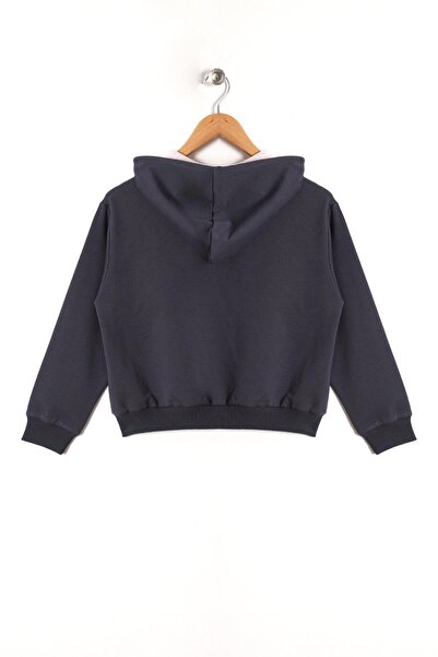 zepkids Φούτερ για κορίτσια με κουκούλα μακρυμάνικο καπνιστό χρώμα