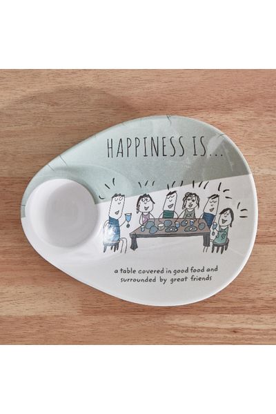 Home Box Happiness Is Pear Chip and Dip Platter - 25.5 x 20.5 cm