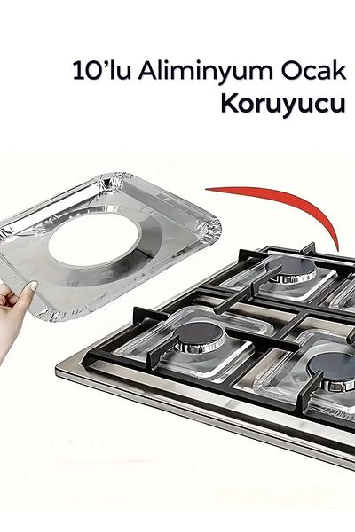 MİMOZA PARK 10-Piece Aluminum Stove Protector |   Easy to Install & Clean!
