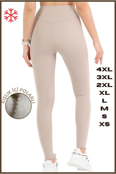 missmaral Steinfarbene Damen-Strumpfhose mit hoher Taille – Fleece, Fleece Winter 1024