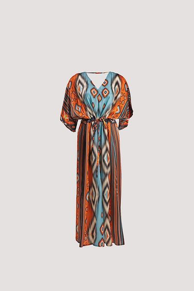 Nomads Felt İkat 10 Print Low-Cut Dress