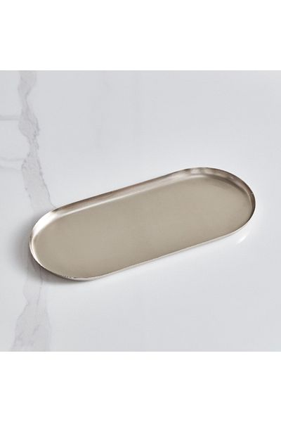Home Box Verve Metal Oval Decorative Tray - 34x15.5x1.5 cm