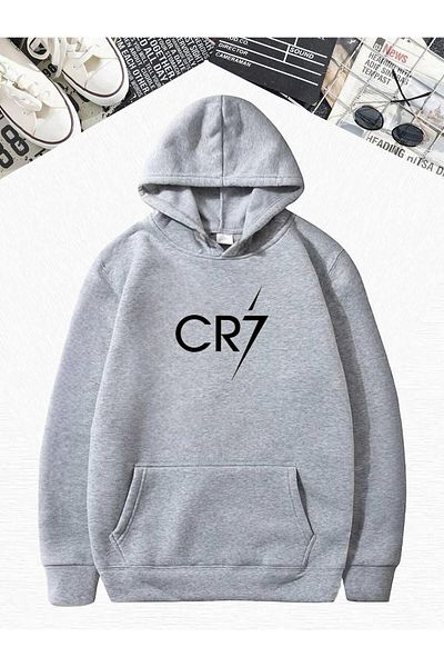 BENROMA Детски суичър с качулка с щампа Cr7 и мухъл