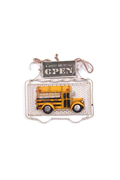 StoreYVZ Decorative Metal Door Sign School Bus Decorated Gift