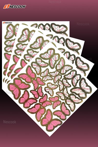 nescook Pink Butterfly Pattern 84 Model Butterfly Cake - Birthday Decoration