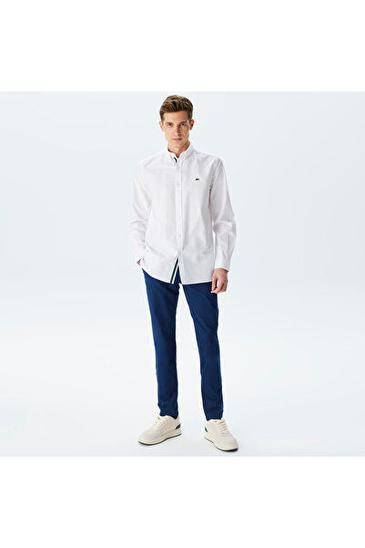 Lacoste Erkek Slim Fit Düğmeli Yaka Beyaz Gömlek