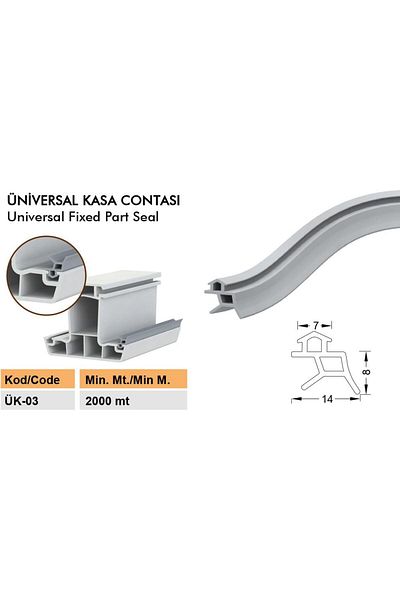 CONTACALL Uk03 Steel Door Seal Gasket Gray 6 Meters
