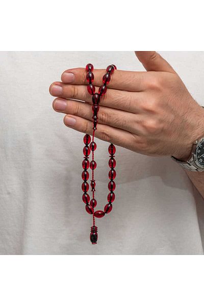 O-KRC Pressed Amber Prayer Beads