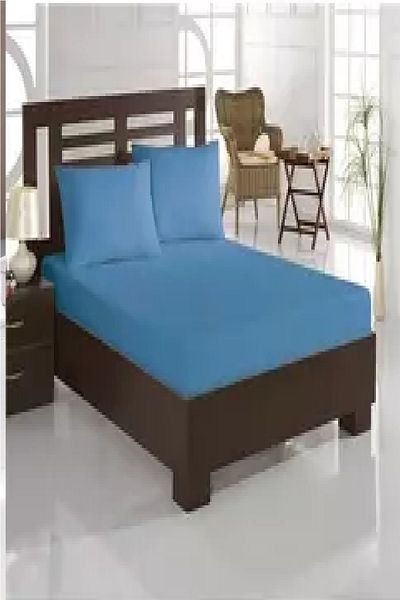 mycey Blue Elastic Stretch Oversize Towel Sheet 180x200 Cm