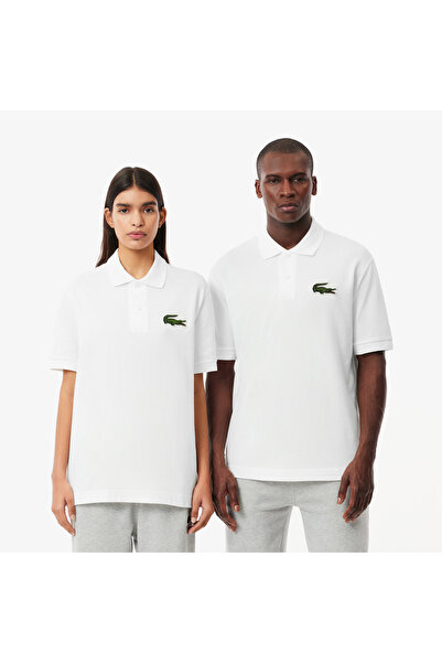 Lacoste Unisex Loose Fit Beyaz Polo