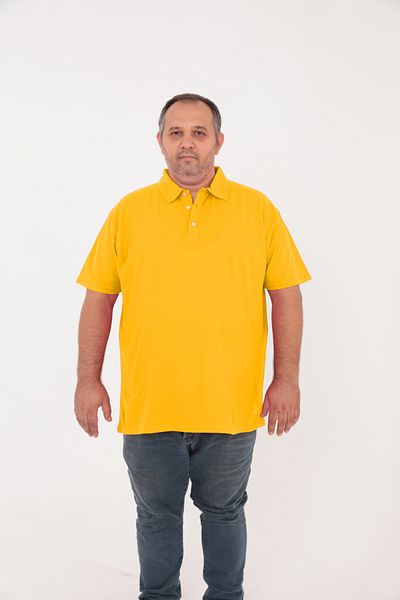 BİG NONA Plus Size Unisex Polo Neck T-Shirt