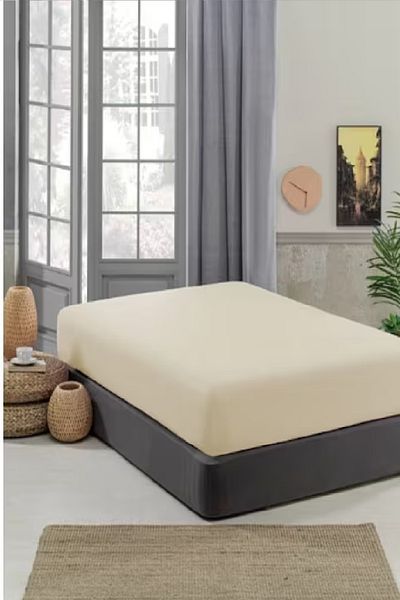 Evony Cream Colored 180X200 cm Elastic Cotton Combed Cotton Sheet