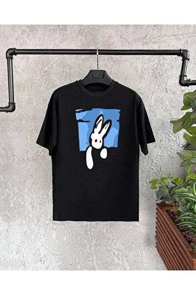 CONSTRAİN Μπλουζάκι UNISEX με στάμπα κουνελιού σε λευκό χρώμα