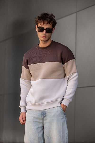 Oksit Ανδρικό φούτερ Trc 3244 Three Thread Cotton Piece Crew Neck