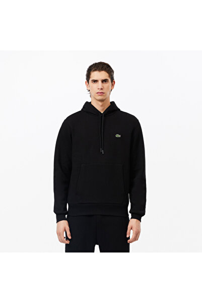 Lacoste Erkek Classic Fit Kapüşonlu Siyah Sweatshirt