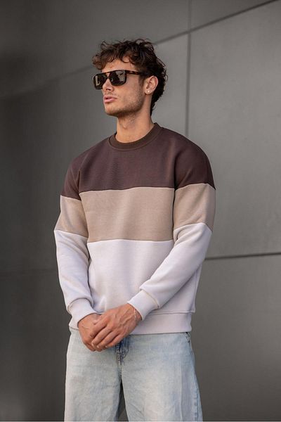 Oksit Ανδρικό φούτερ Trc 3244 Three Thread Cotton Piece Crew Neck