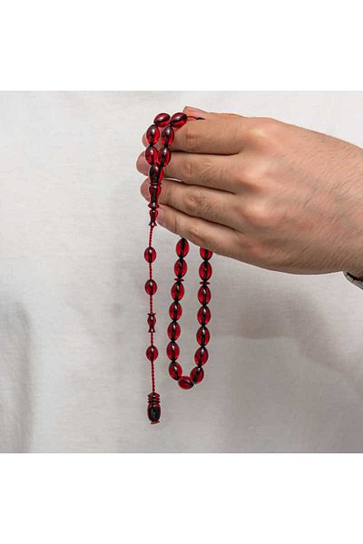 O-KRC Pressed Amber Prayer Beads