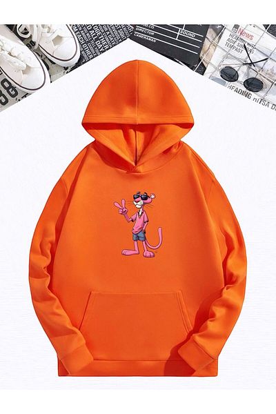 BENROMA Children's Pink Panther Printed Unisex Mold Hooded Sweatshirt
