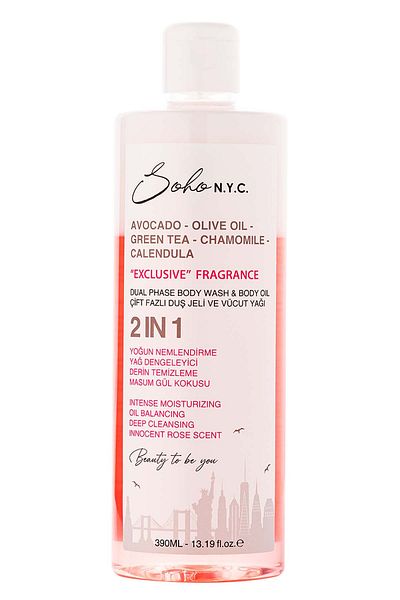 Soho N.Y.C. Vegan Dual Phase Shower Gel and Intense Moisturizing Body Oil - Exclusive 390 ml
