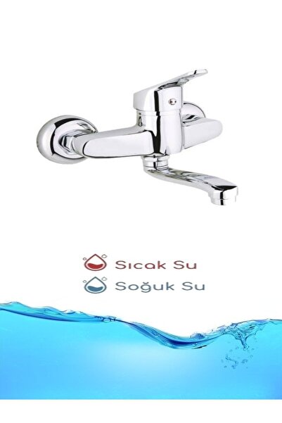 KEVSER SU ARMATÜRLERİ Duvardan Döner Borulu Mutfak Evye Aplike Bataryası Kısa...