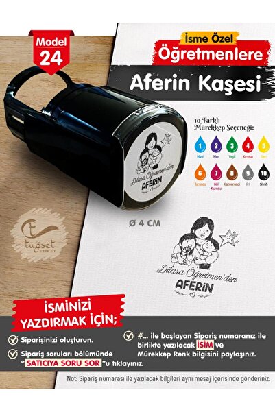 t tuğset etiket İsme Özel Öğretmenlere   Aferin Kaşesi - Aferin Mühürü M24-T1059
