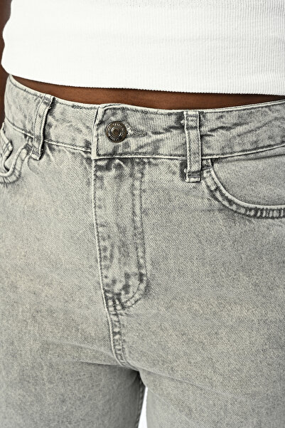 Orfeo Negro Women's Gray Color Edges Stone Embroidered Jeans