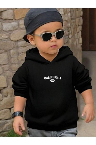 BENROMA Детски суитшърт с качулка с щампи California
