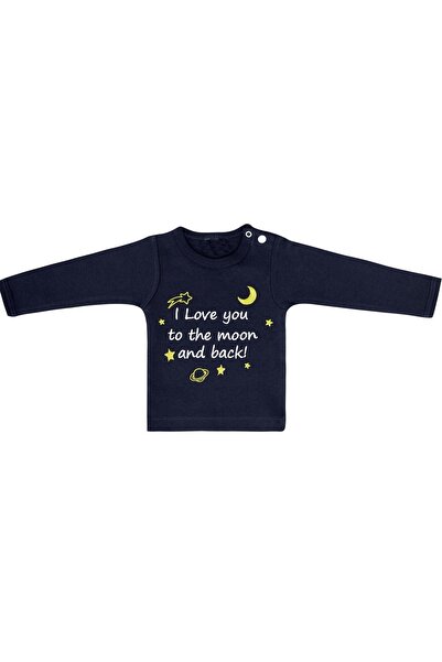 Uygun Bebe Navy Blue Moon Baby Long Sleeve T-Shirt