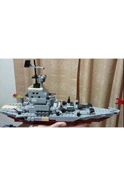 BUILDING BLOCK مكعبات بناء سفينة حربية 980 قطعة - 8 بوصة 1-24 نموذج مختلف