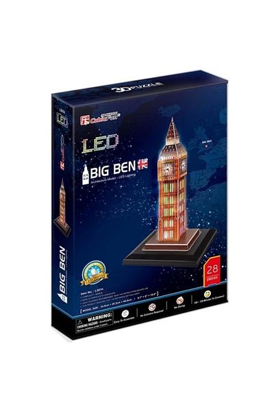 Cubic Fun CubicFun 3D 28 Piece Puzzle Big Ben Clock Tower - UK (Led Light)