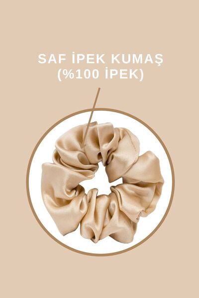 İpekshop إبزيم من الحرير الخالص باللون البيج مقاس كبير