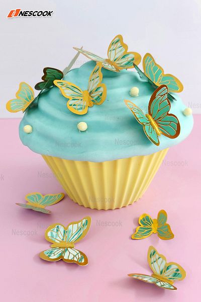 nescook Green Butterfly Pattern 105 Model Butterfly Cake - Birthday Decoration