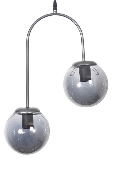 Modavize Janin Modern Living Room - Kitchen - Bedroom Pendant Lamp Gray Color Body Smoked Glass 2 Pieces Chandelier