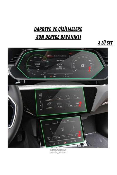 UniqAnatolia Nano Screen Protector Compatible with Audi E-Tron 2022 2023 Instrument and Multimedia Dual Screen