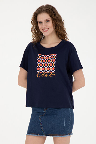 U.S. Polo Assn. Kadın Lacivert Bisiklet Yaka Tişört 50286051-VR033