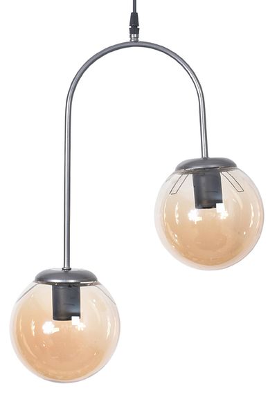 Modavize Janin Modern Living Room - Kitchen - Bedroom Pendant Lamp Gray Color Body Honey Glass Chandelier of 2