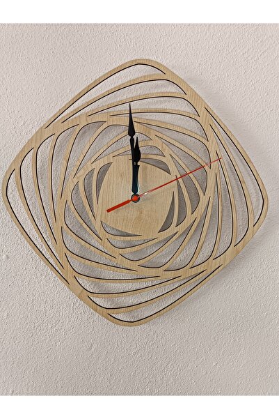 GHY AHŞAP Dekoratif Duvar Saati Spiral desenli