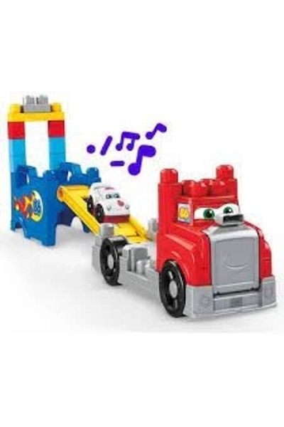 LEGO Mega Bloks Vehicle and Truck Game Set, For Children Aged 1-5 Years, Block Toys Composed of 16 Pieces F