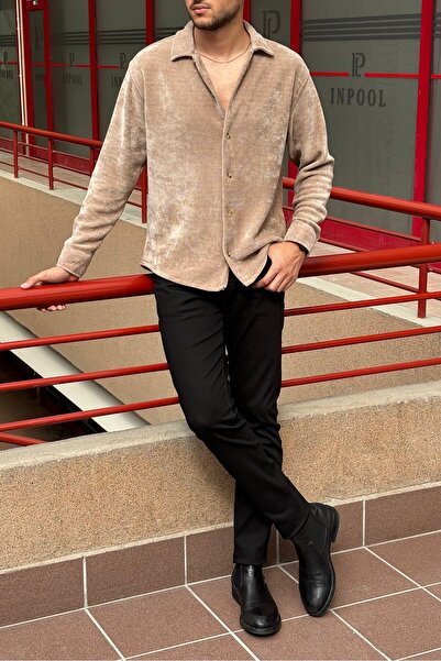 inpool Βελούδινο πουκάμισο Starboy Style - Γιακάς πουκάμισου, Κουμπιά, Standard Fit 1613