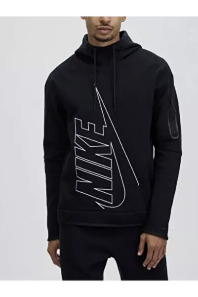 Nike Tech Fleece Pullover Graphic Hoodie Erkek Sweatshirt DX0577-010