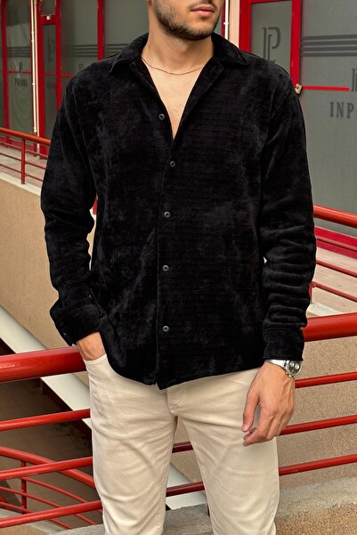 inpool Βελούδινο πουκάμισο Starboy Style - Γιακάς πουκάμισου, Κουμπιά, Standard Fit 1613