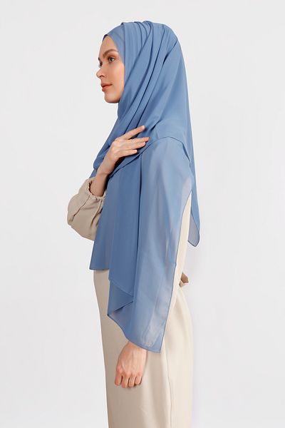 Differenza Σάλι σιφόν ματ κρεπ Indigo