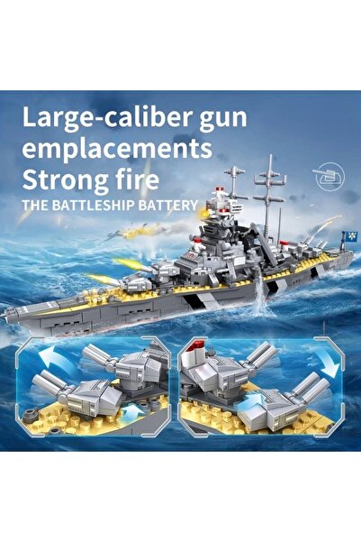 BUILDING BLOCK Battleship BuildinG Block for Kids AGes 6 + - 538 Pieces Birthday Gift