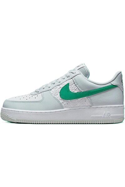 Nike Air Force 1 '07 Unisex Leather Hakiki Deri Sneaker Erkek Ayakkabı Beyaz Yeşil Swoosh