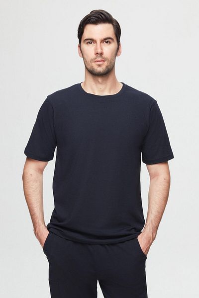 Twn Σετ πιτζάμες 2 τεμαχίων Navy Blue με κοντό μανίκι 100% βαμβάκι