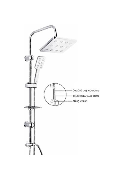 Twin Store مجموعة دش روبوت كروم مستطيلة متعددة الوظائف نظام دش روبوت المطر