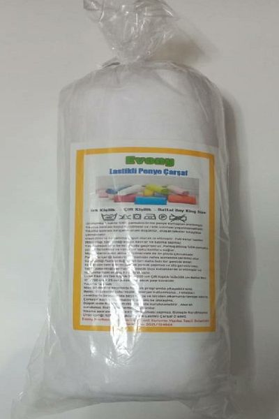 Evony Elastic Cotton Combed Bed Sheet White 180x200 Cm