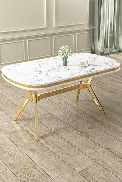 Canisa Jita Serisi 90x168 Lak Panel Beyaz Mermer Desen Masa