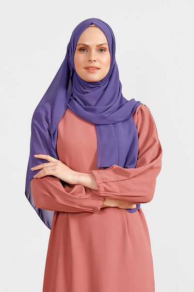 Differenza Şal din şifon creponat violet pastel