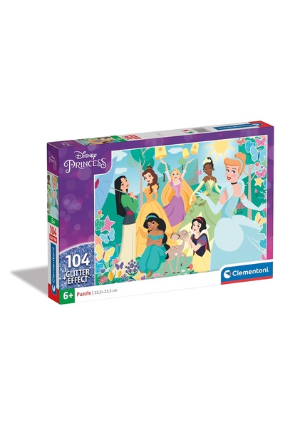 CLEMENTONI 20346 Glitter Puzzle Princess 104 Pieces